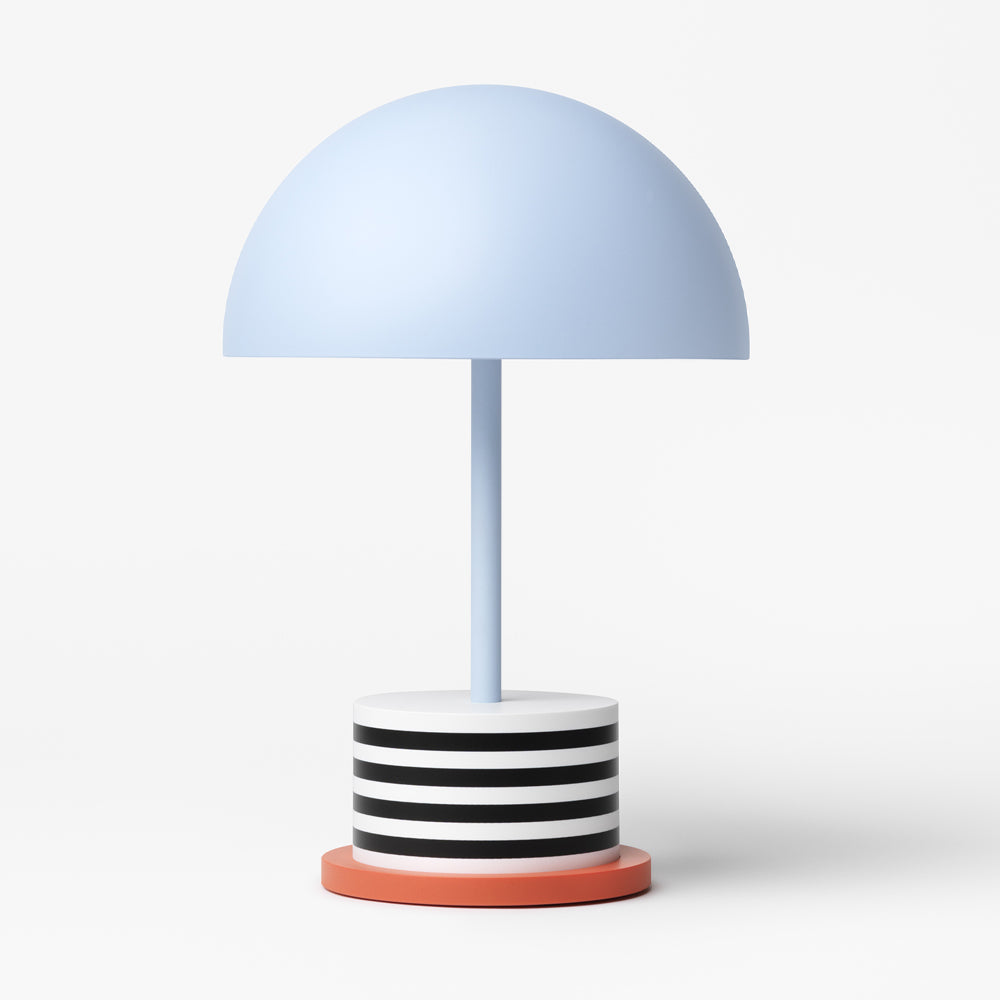 Printworks Riviera Portable LED Table Lamp - Stripes (Rechargeable Cordless Bedside Light)