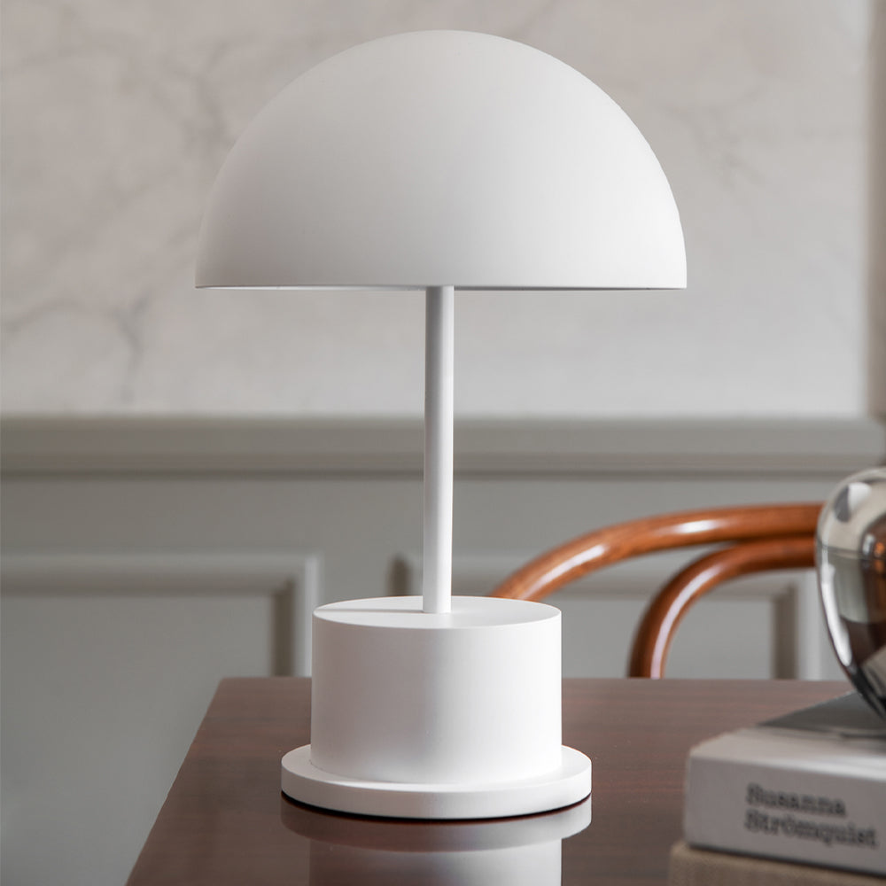 Printworks Riviera Portable LED Table Lamp - White (Rechargeable Cordless Bedside Light)