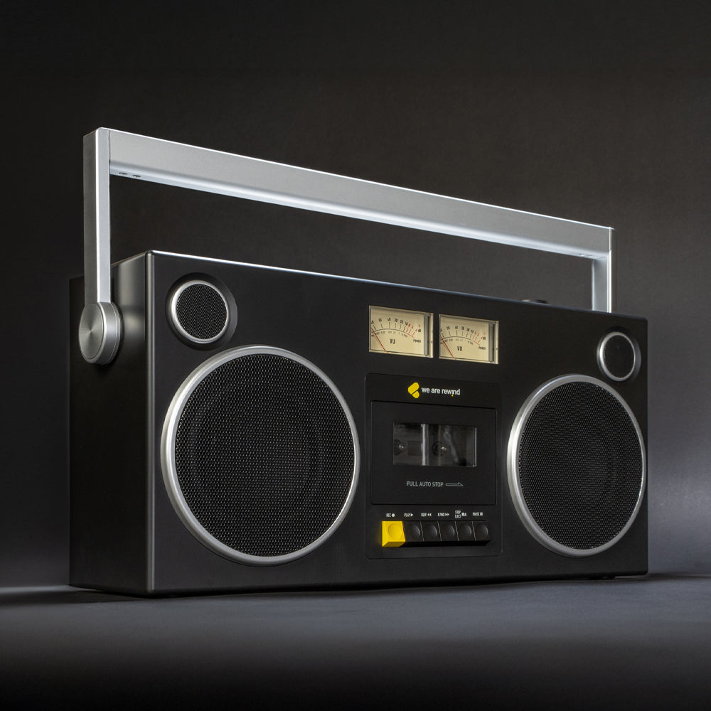 We Are Rewind Getto Blaster Cassette Player & Recorder - Curtis, Black