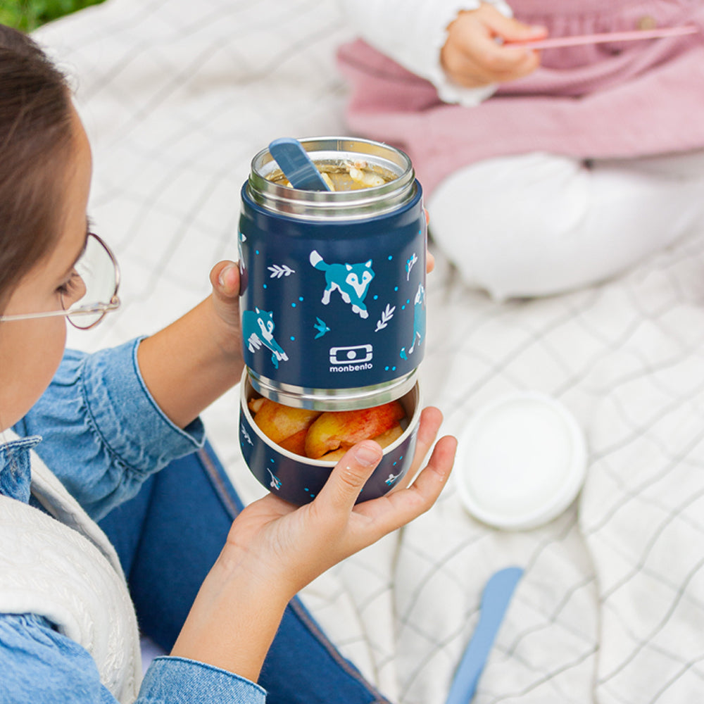 Monbento Handy Kids Insulated Lunch Box with Compartments - Wolf