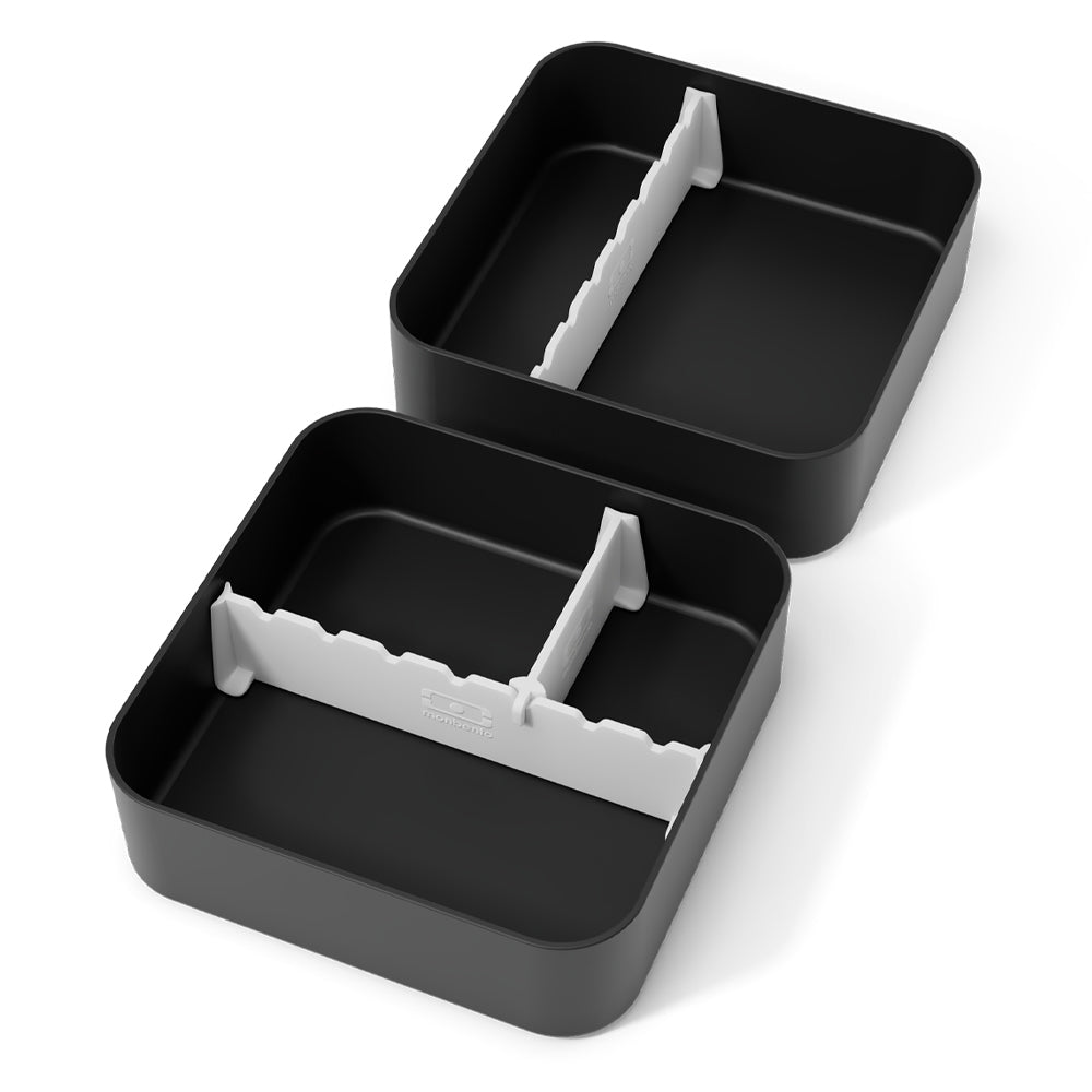Monbento Flex 2 Compartment Lunch Box with Cutlery - Black Onyx