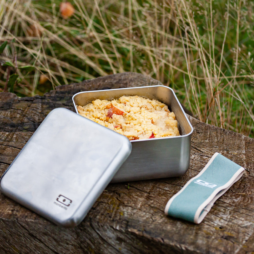 Monbento Mb Sense L Microwave-Safe Metal Lunch Box - Green Natural