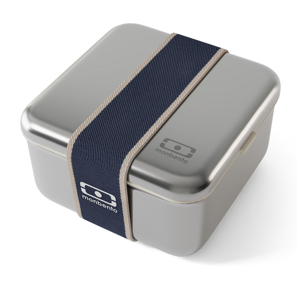 Monbento Mb Sense L Microwave-Safe Metal Lunch Box - Blue Natural