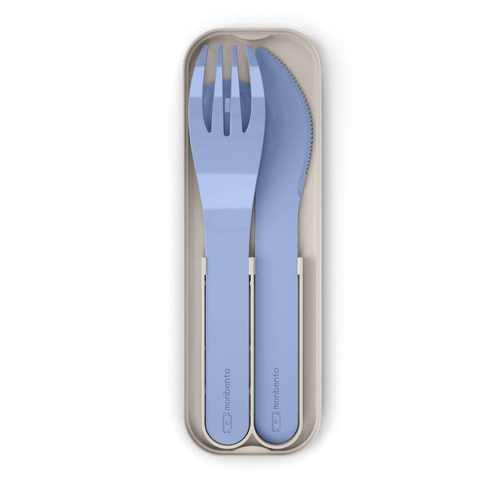 Monbento Mb Pocket Plastic Cutlery Set - Blue Infinity