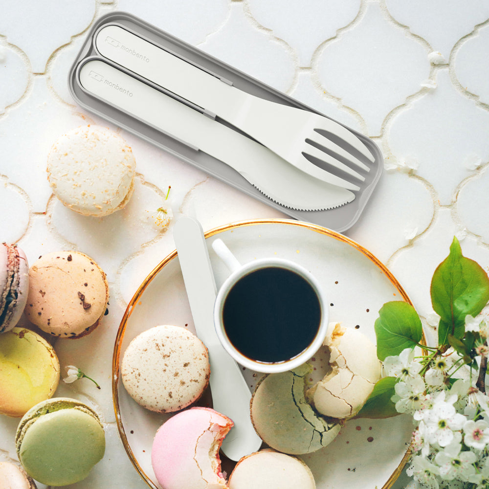 Monbento Mb Pocket Plastic Cutlery Set - Natural