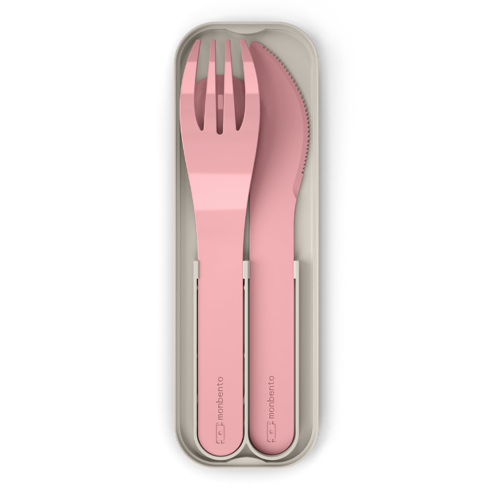 Monbento Mb Pocket Plastic Cutlery Set - Pink Blush