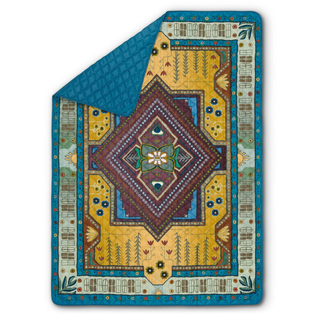 KELTY Jeanie's Insulated Camping Blanket - Stormy Blue/Jeanie (Water-Resistant Picnic Rug)