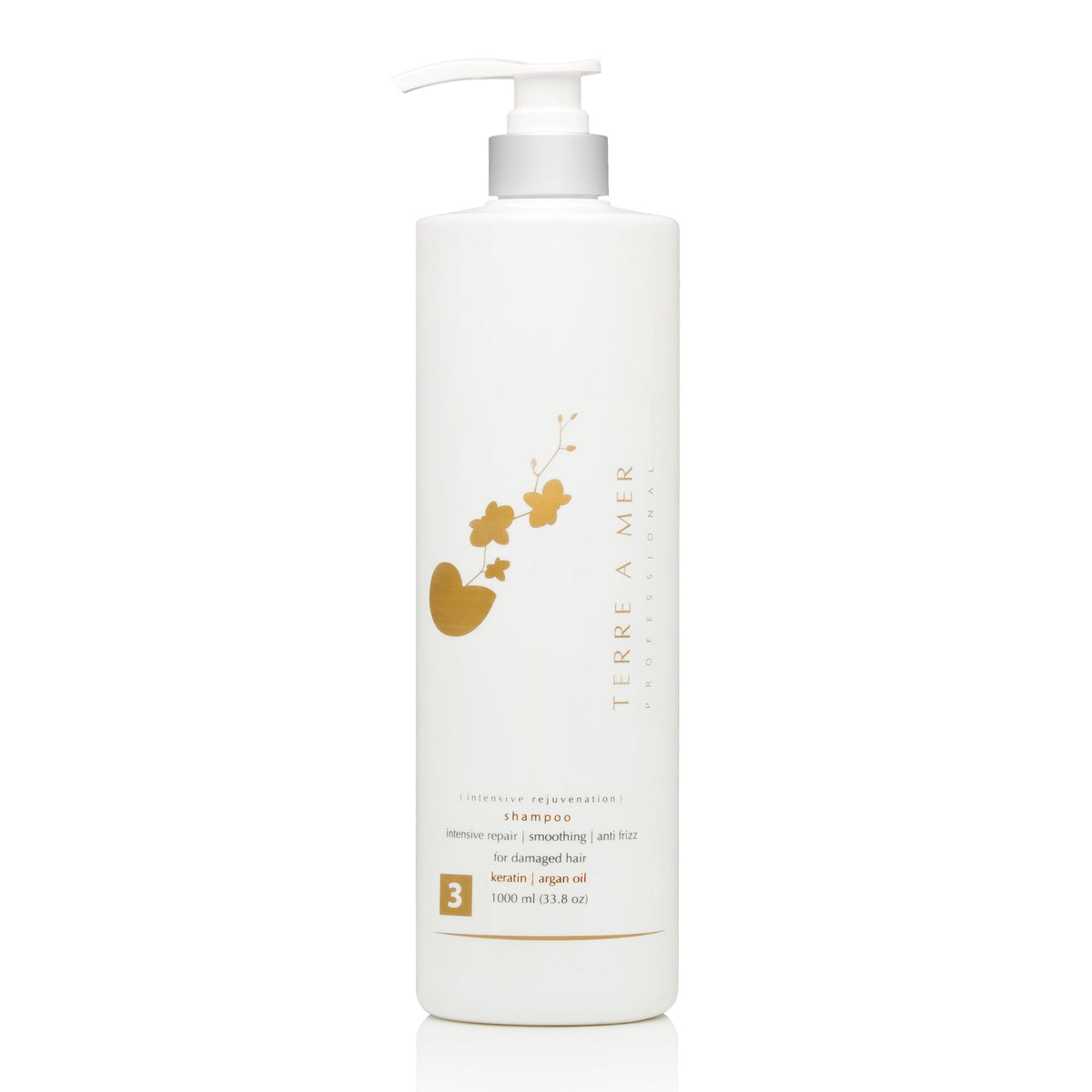 TERRE A MER 1L Intensive Rejuvenation Keratin Shampoo - Smoothing Anti-Frizz Repair (Argan Oil, Sodium Chloride Free)