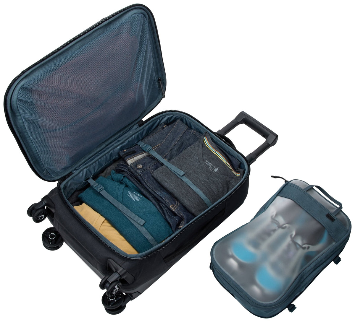 Thule Aion 55cm/35L Carry On Spinner Suitcase - Black (Luggage w/ Removable Packing Cube)