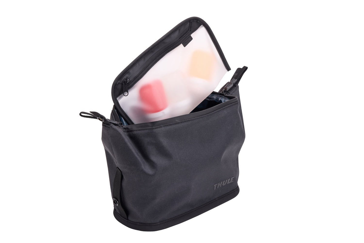 Thule Aion 5L Waxed Canvas Toiletry Bag - Black (TSA Travel Wash Pouch Organiser)