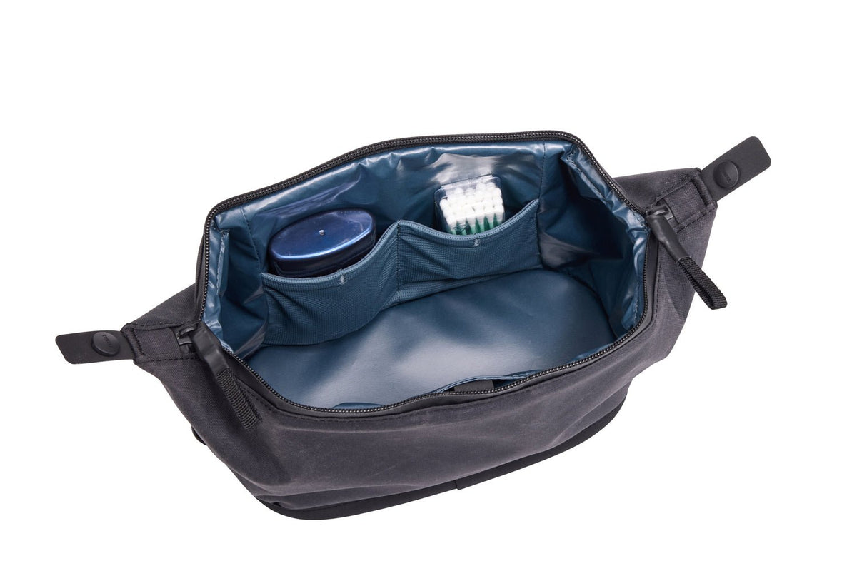 Thule Aion 5L Waxed Canvas Toiletry Bag - Black (TSA Travel Wash Pouch Organiser)