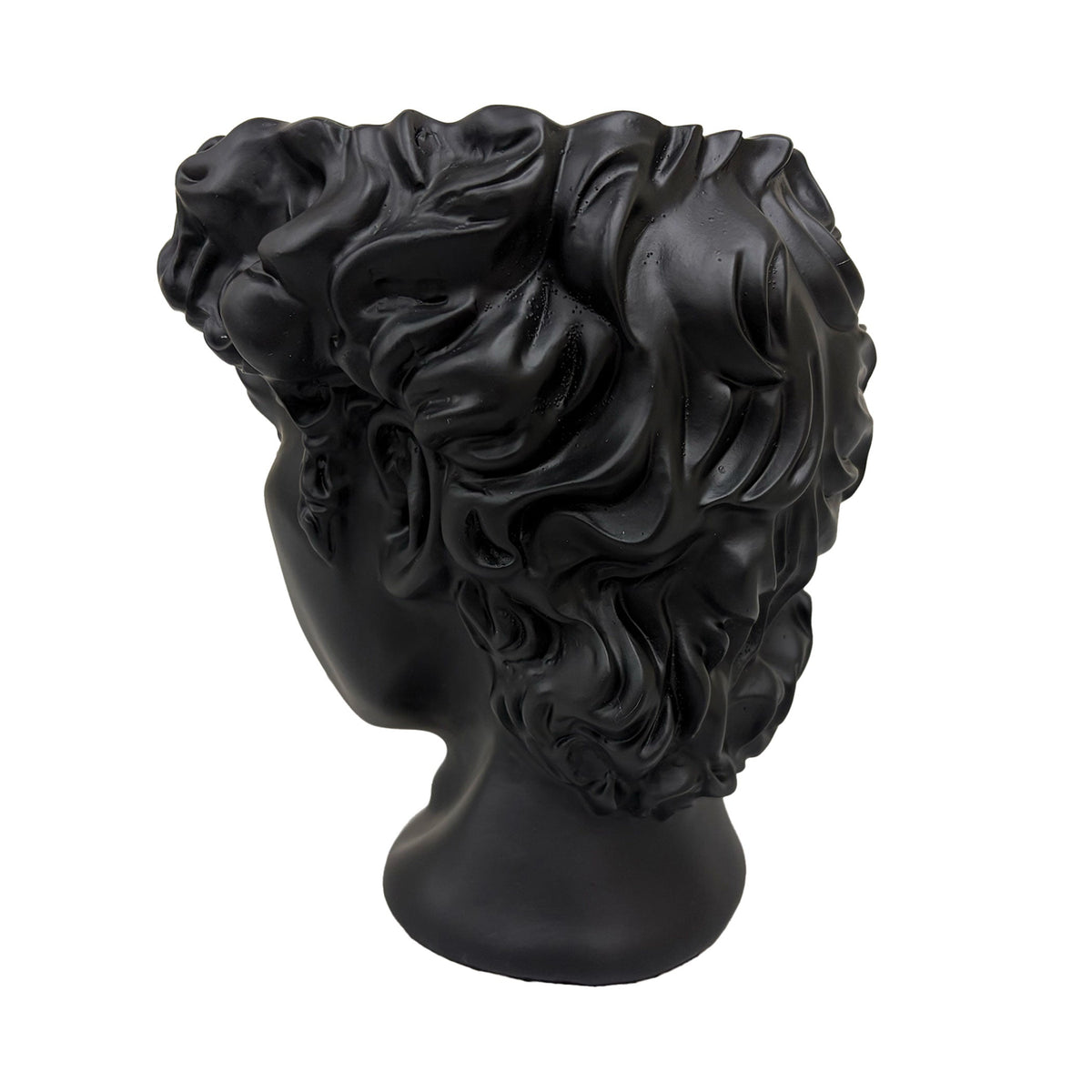 Urban Attitude David Head Resin Planter - Matte Black (Sculptural Plant Pot)