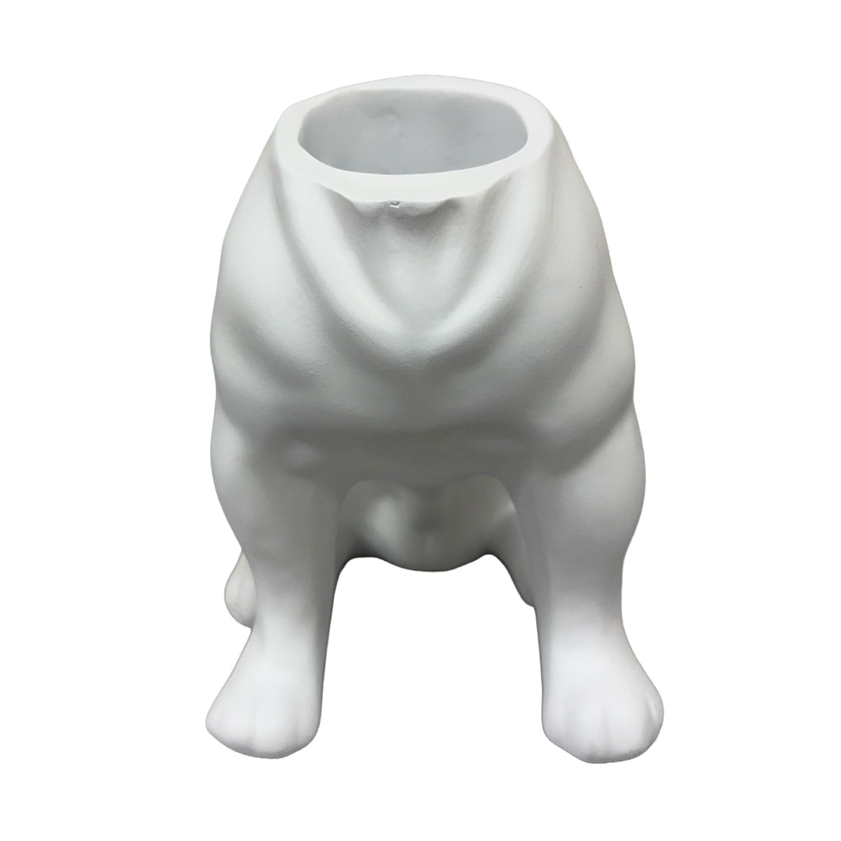 Urban Attitude Maggie French Bulldog Resin Planter - Matte White (Sculptural Plant Pot)