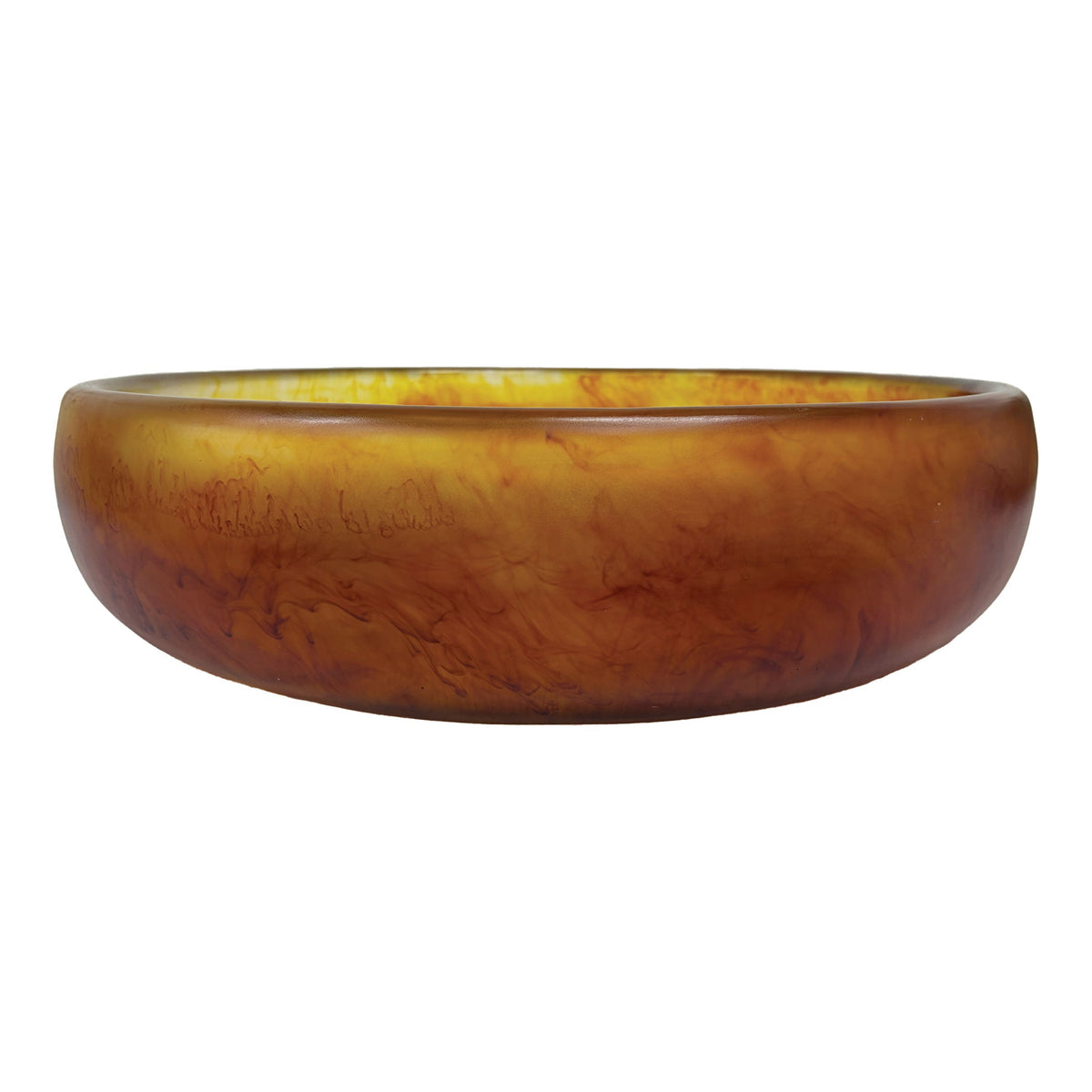 Urban Attitude GAB Extra Large Decorative Resin Bowl - Burnt Amber (59.5cm W x 12.5cm H)