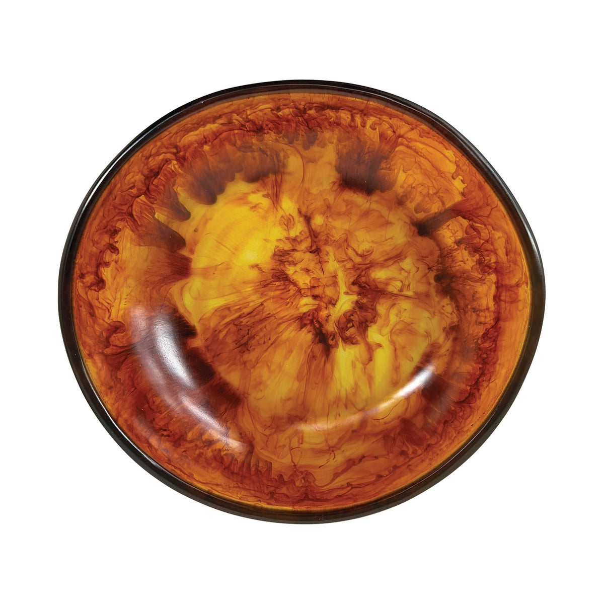 Urban Attitude JADE Medium Decorative Resin Bowl - Burnt Amber (28cm L x 27cm W)