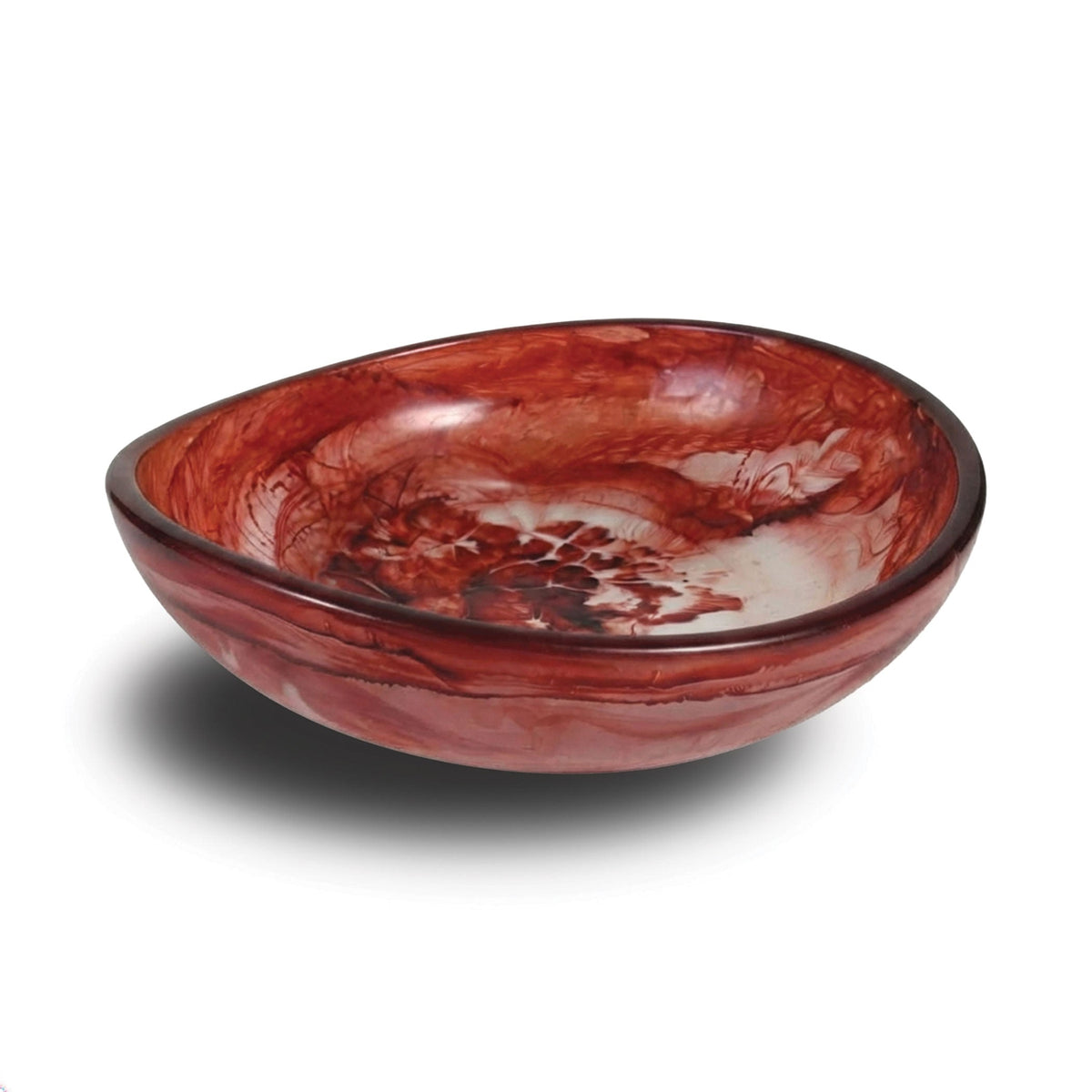 Urban Attitude JADE Medium Decorative Resin Bowl - Berry Red (28cm L x 27cm W)