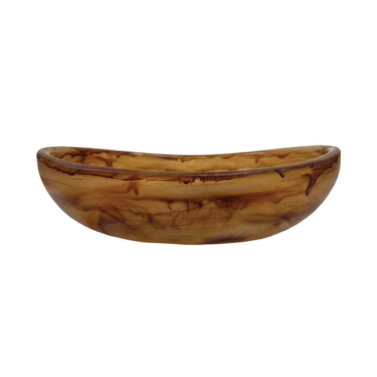 Urban Attitude JADE Medium Decorative Resin Bowl - Dark Cocoa (28cm L x 27cm W)