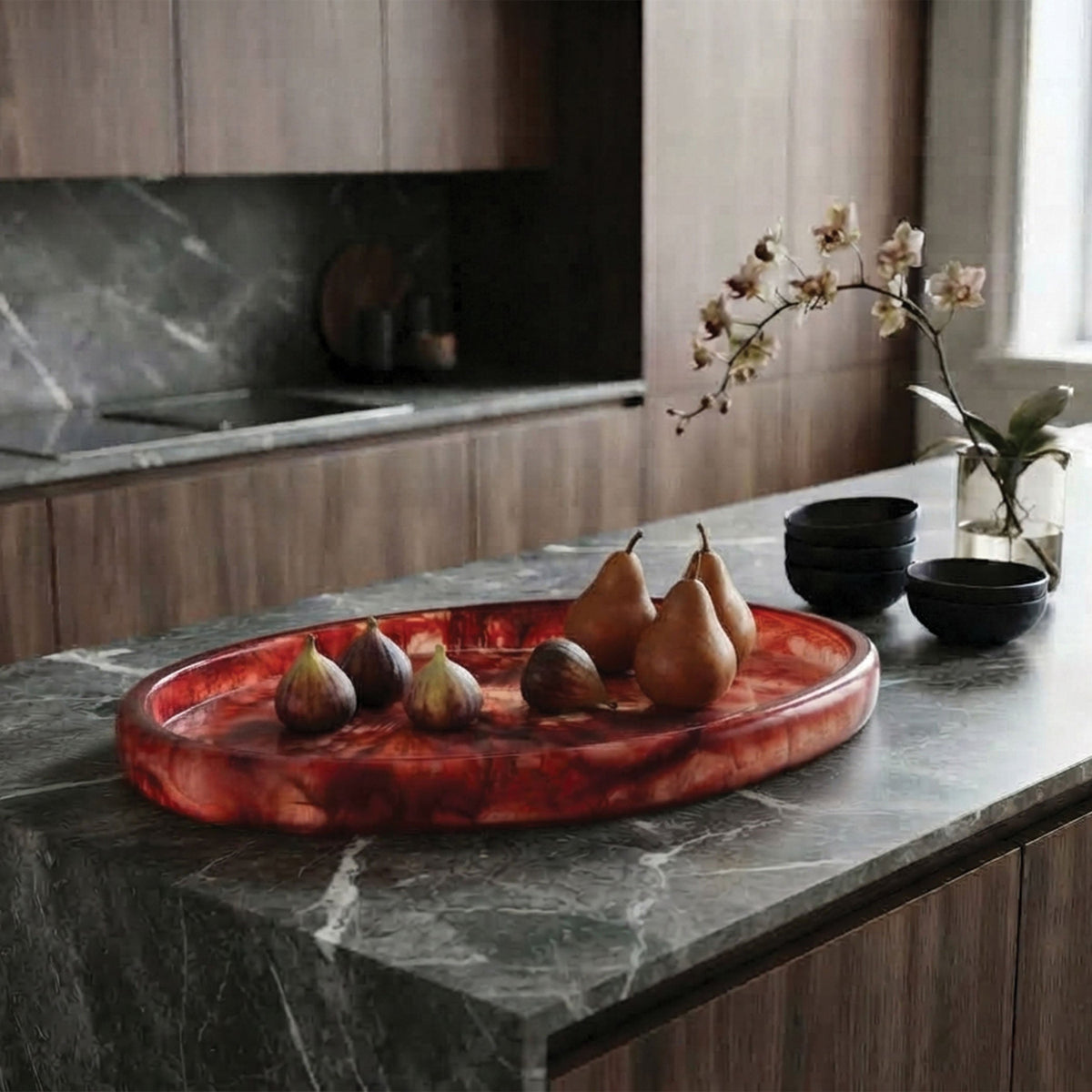 Urban Attitude MIA Extra Large Decorative Resin Bowl - Berry Red (49cm L x 37cm W)