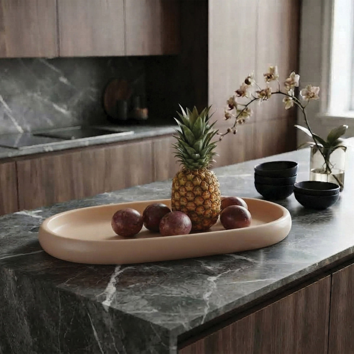 Urban Attitude MIA Extra Large Decorative Resin Bowl - Stone Ivory (49cm L x 37cm W)
