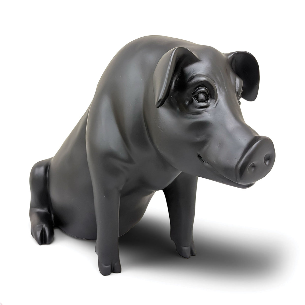 Urban Attitude Pig Resin Money Box - Matte Black (Piggy Bank)