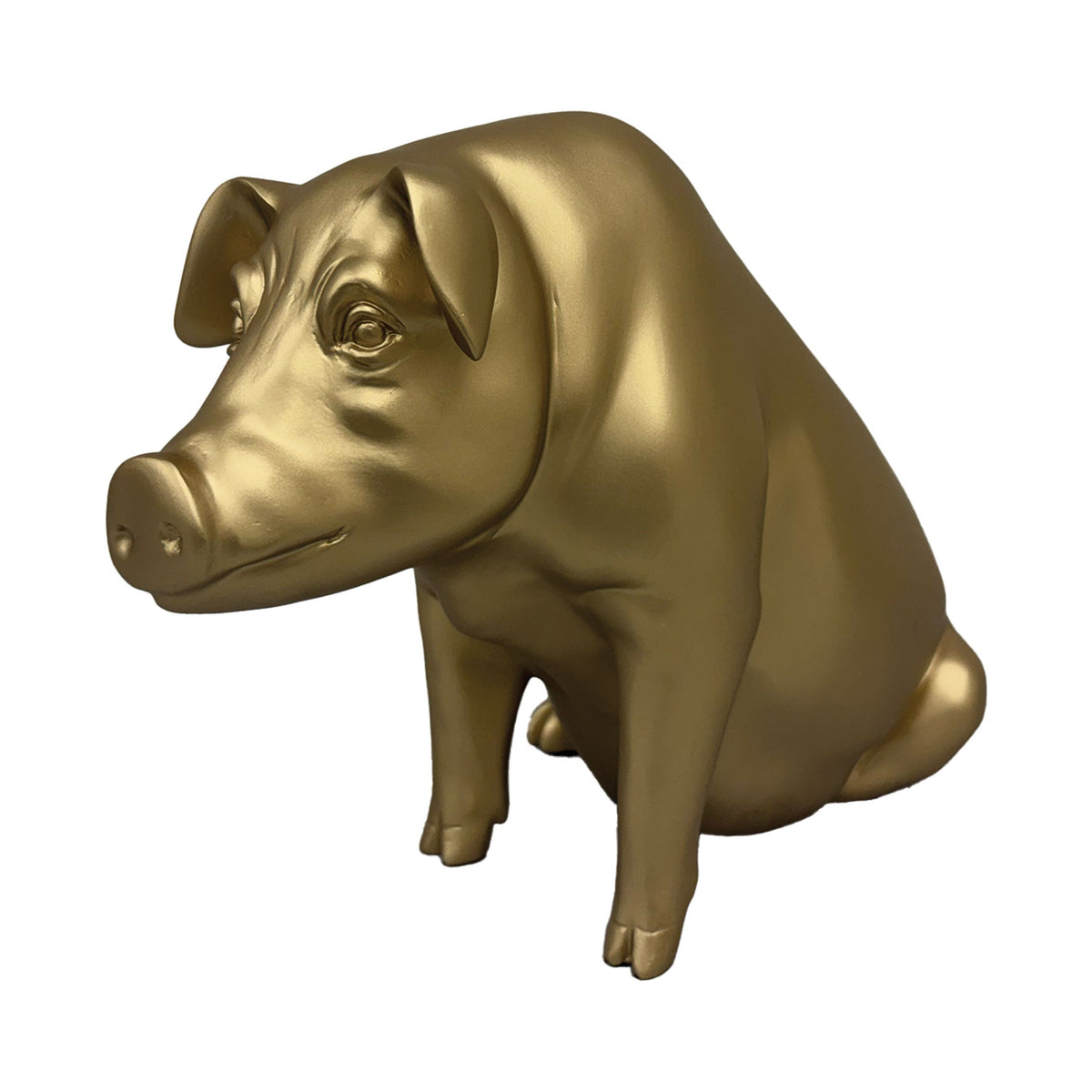 Urban Attitude Pig Resin Money Box - Matte Gold (Piggy Bank)