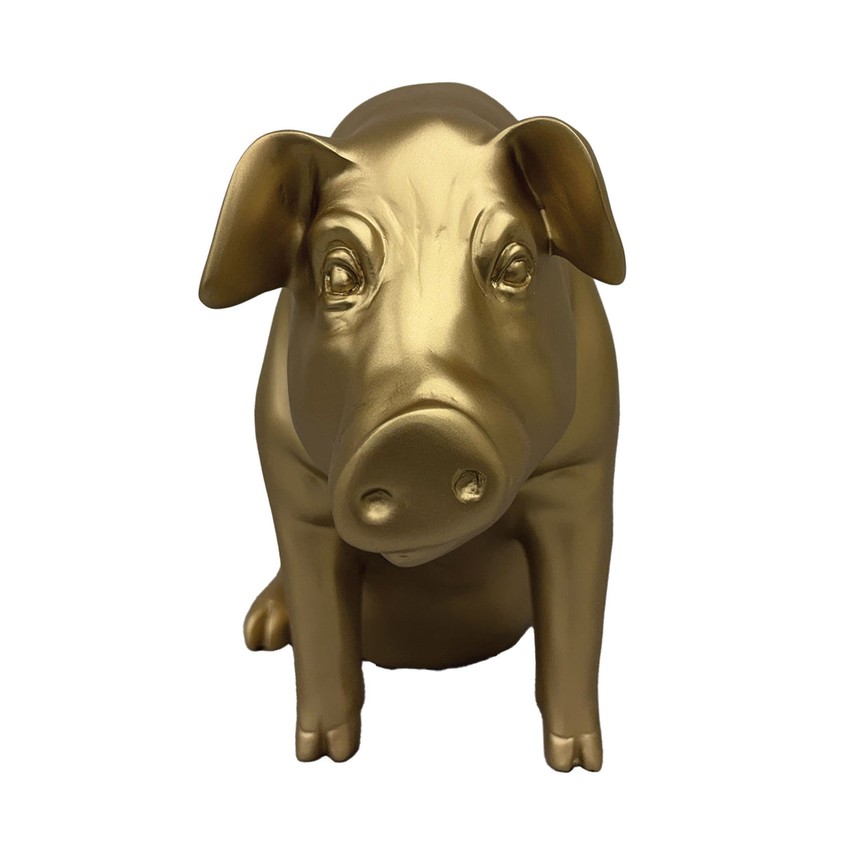 Urban Attitude Pig Resin Money Box - Matte Gold (Piggy Bank)