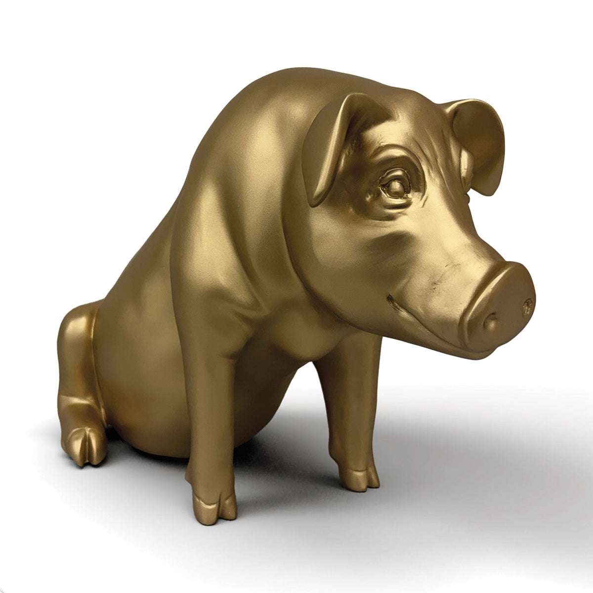 Urban Attitude Pig Resin Money Box - Matte Gold (Piggy Bank)