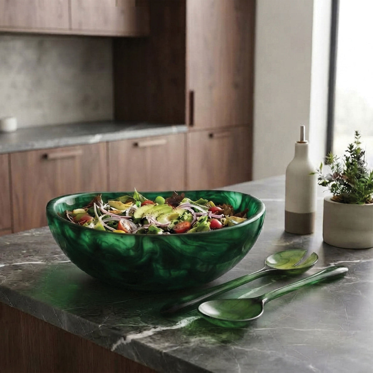 Urban Attitude RAQS Resin Salad Bowl - Sage Mist (31cm L x 29.5cm W)