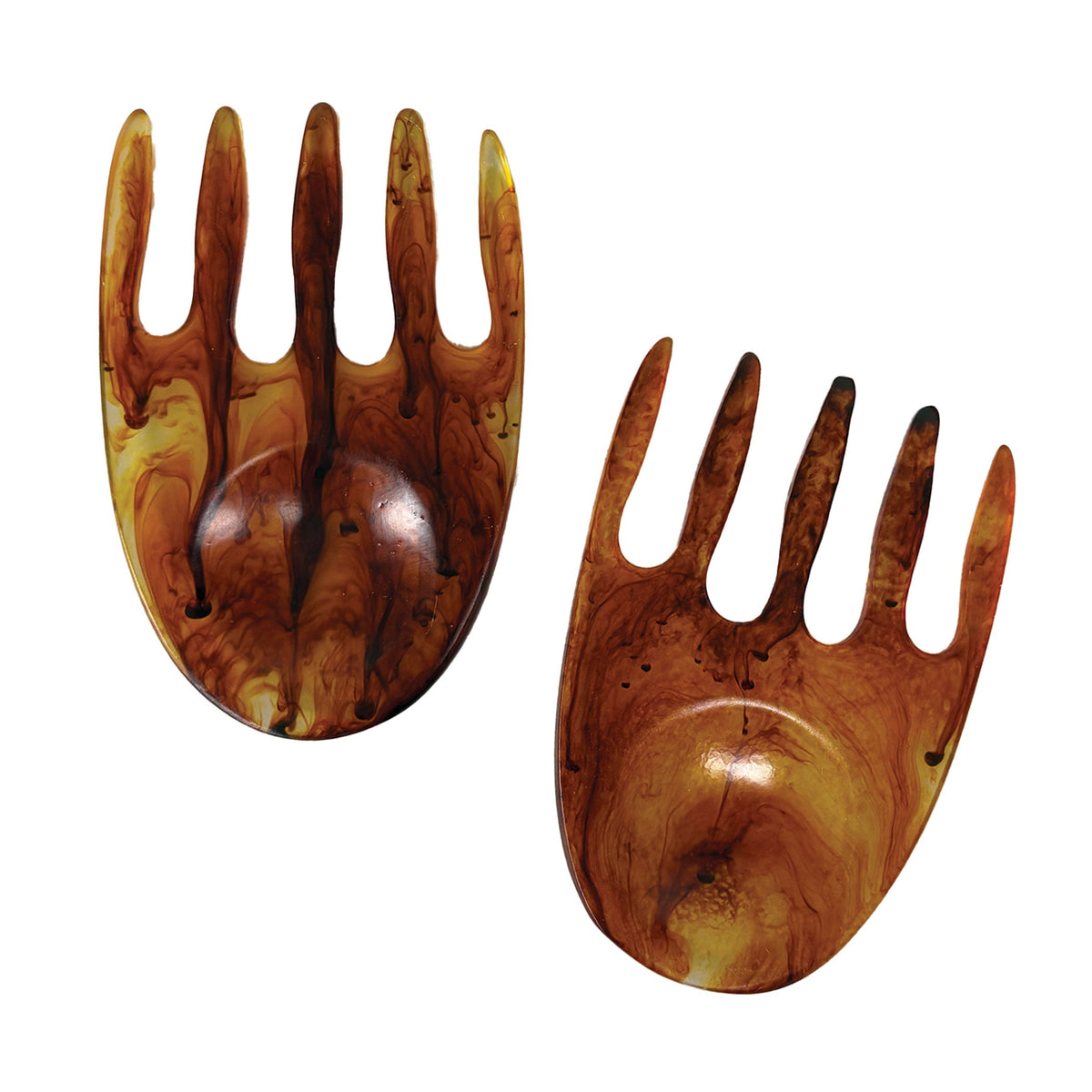 Urban Attitude SHELLY Resin Salad Hands - Burnt Amber (14cm Salad Servers)