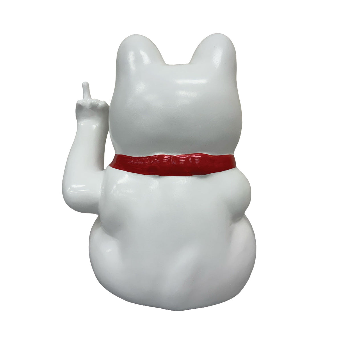 Urban Attitude Cheeky Un-Lucky Cat Resin Statue (Middle Finger Maneki-Neko Novelty Decor)