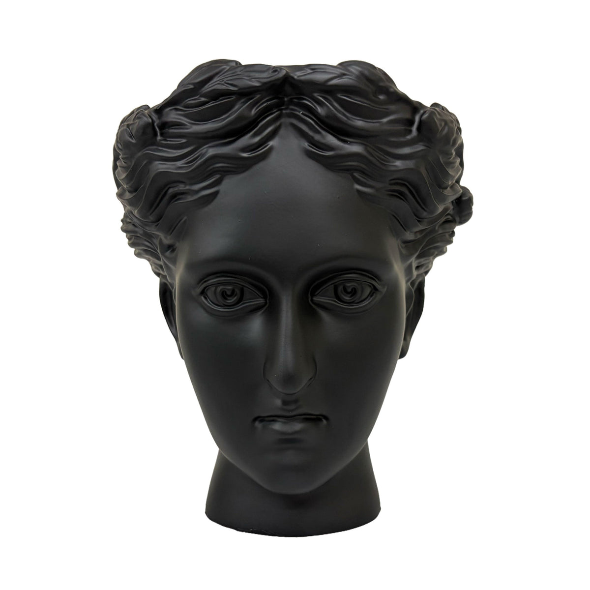 Urban Attitude Venus Head Resin Planter - Matte Black (Sculptural Plant Pot)