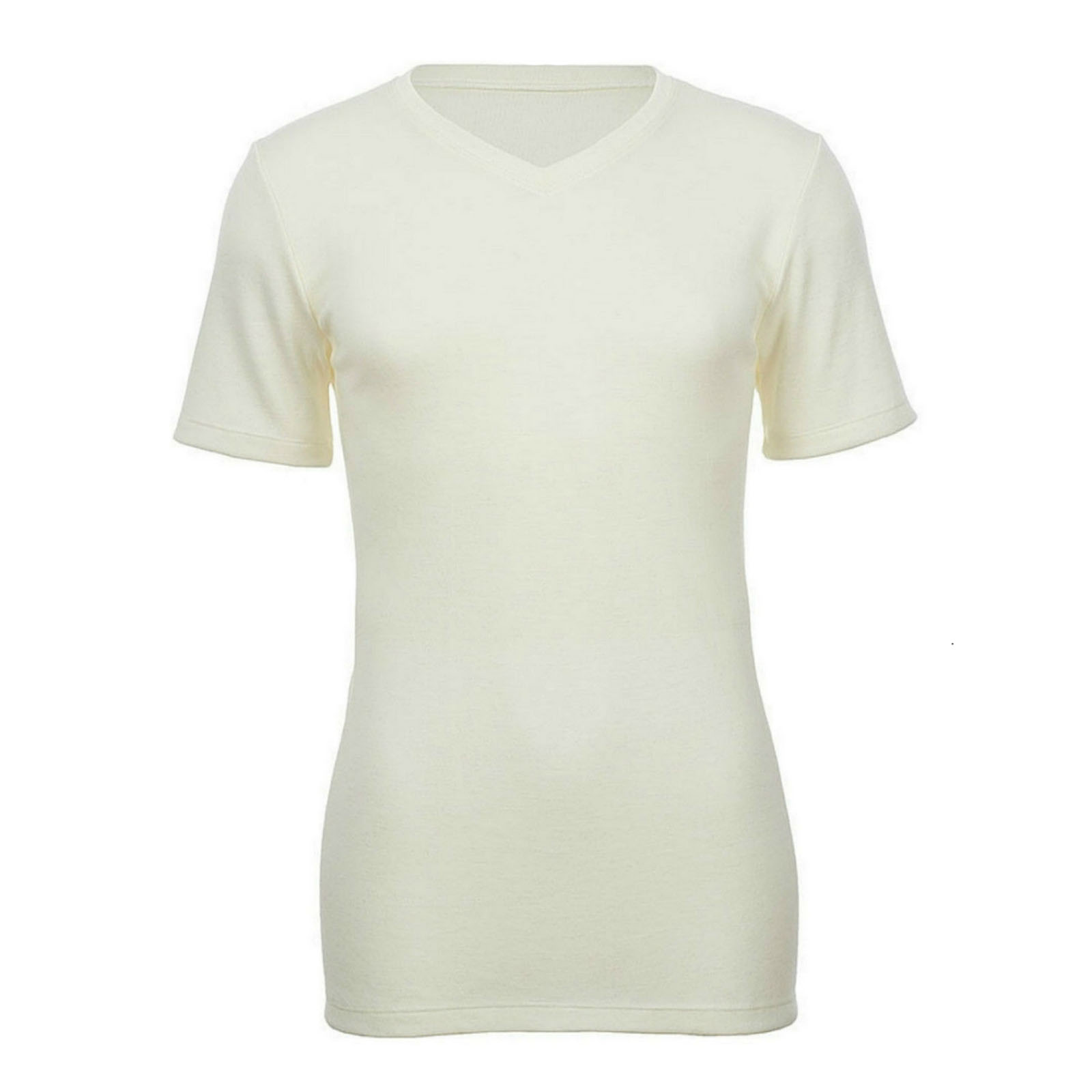 Men's 100% Pure Merino Wool V-Neck Short Sleeve Top T Shirt Thermal