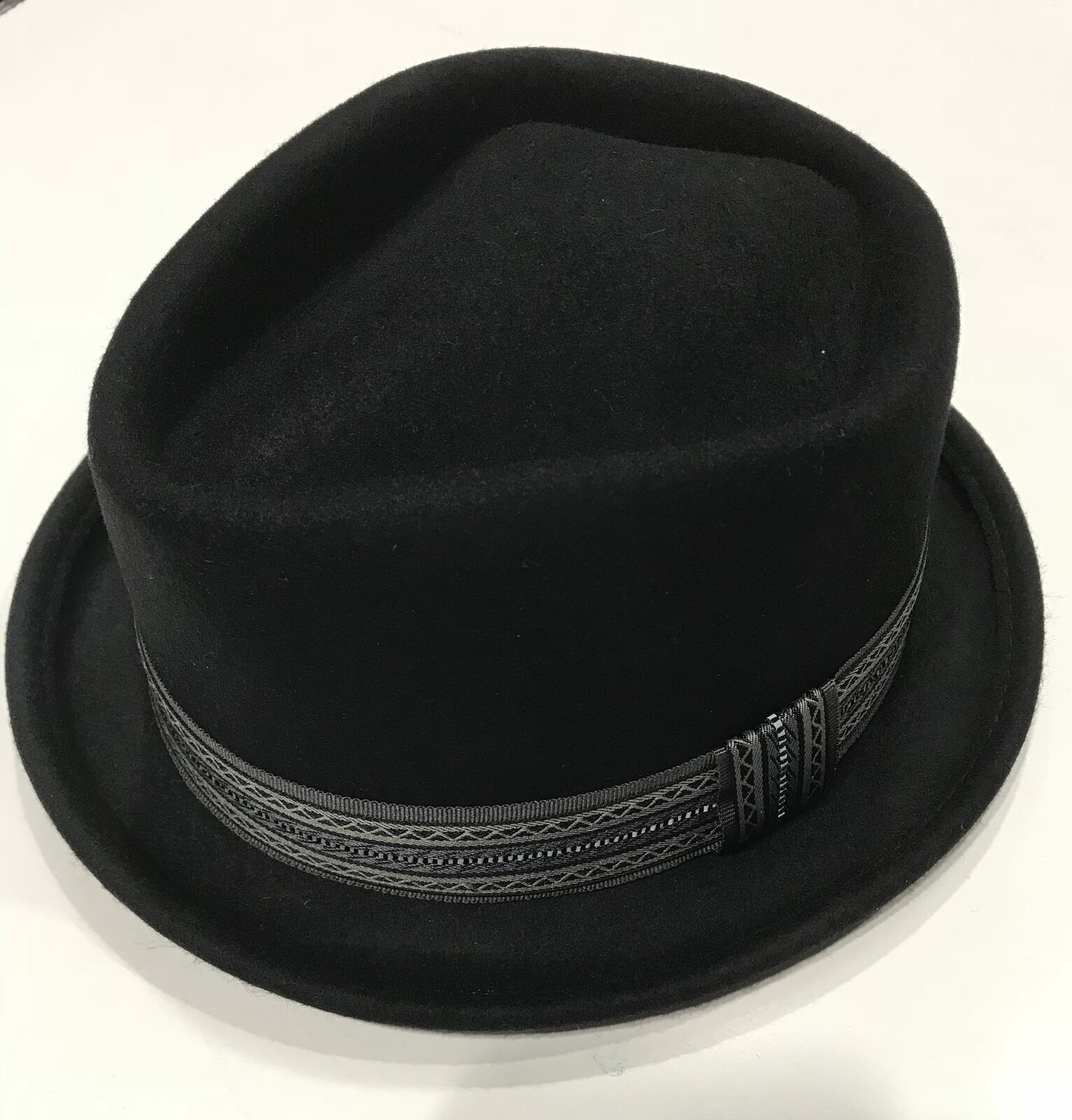 ,Men's Wool Felt Mr Parker Fedora Hat Warm Winter - Black