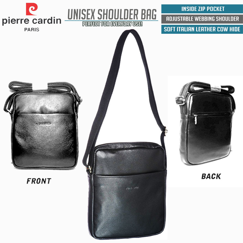 Pierre,Cardin Unisex Genuine Italian Leather Shoulder Cross Body Bag ...