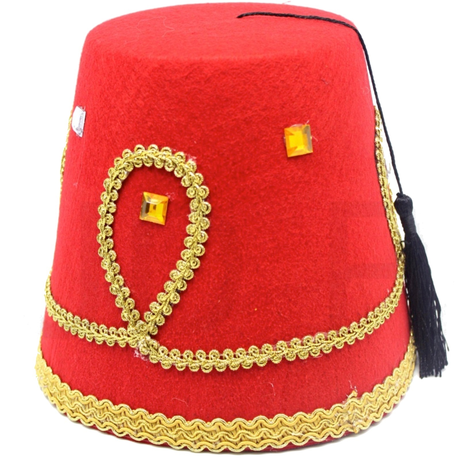 DELUXE TURKISH HAT Red Green Fez Tarboosh Dress Up Costume Party ...