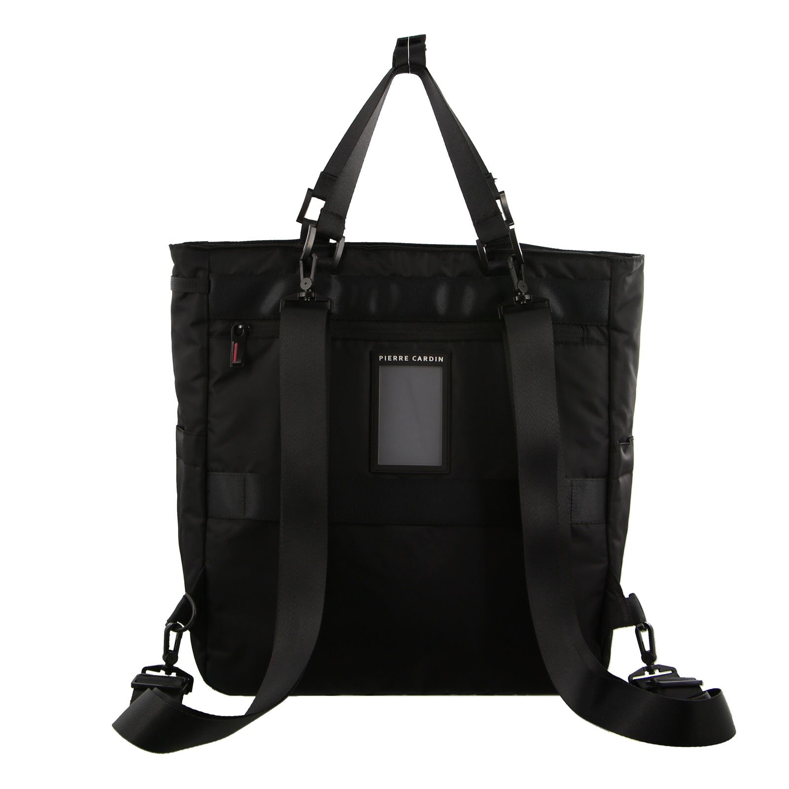 Pierre Cardin Nylon RFID Protected Tote Backpack Travel Bag - Black