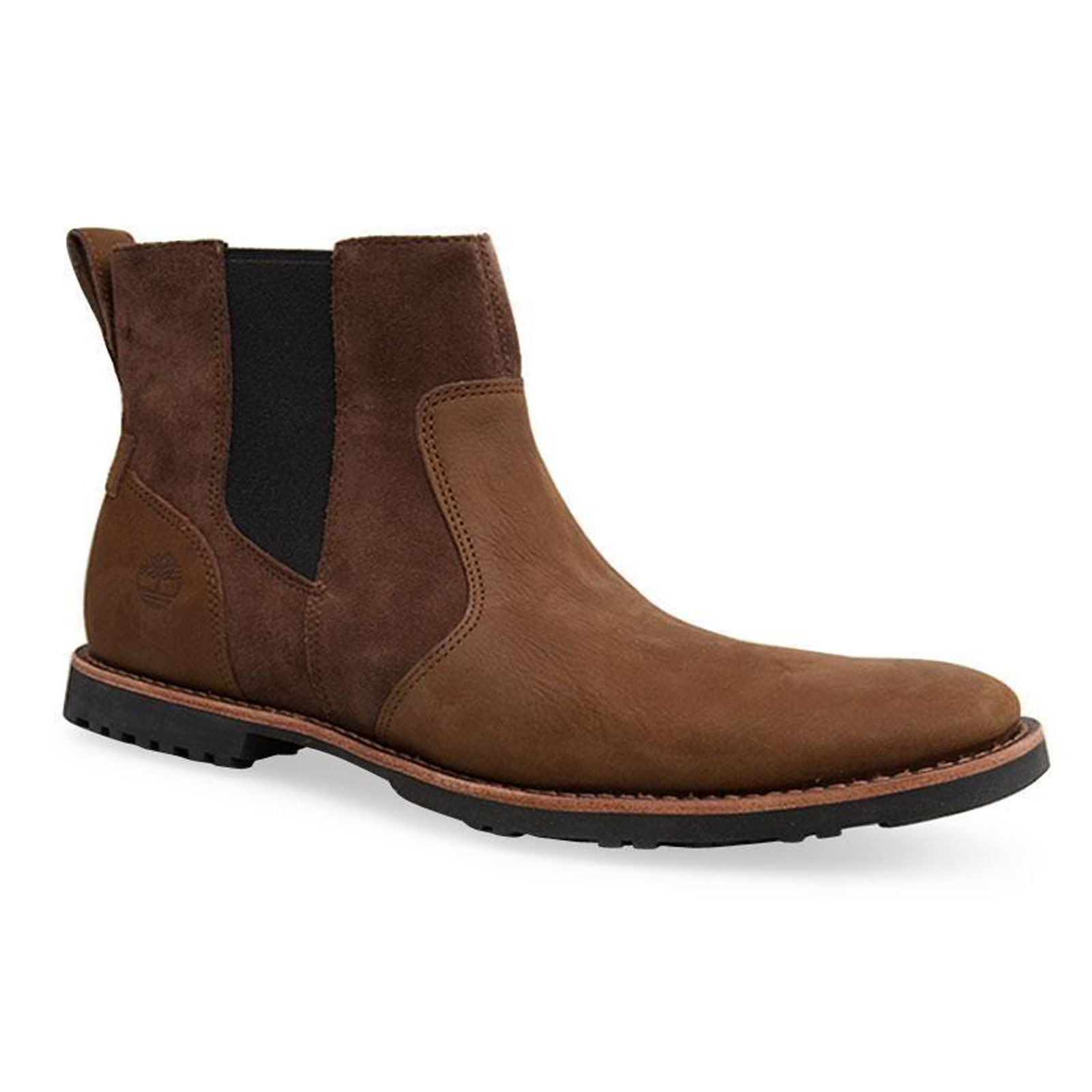 TIMBERLAND Men's Kendrick Chelsea Boots Pull On Shoes with Zip - Dark Brown