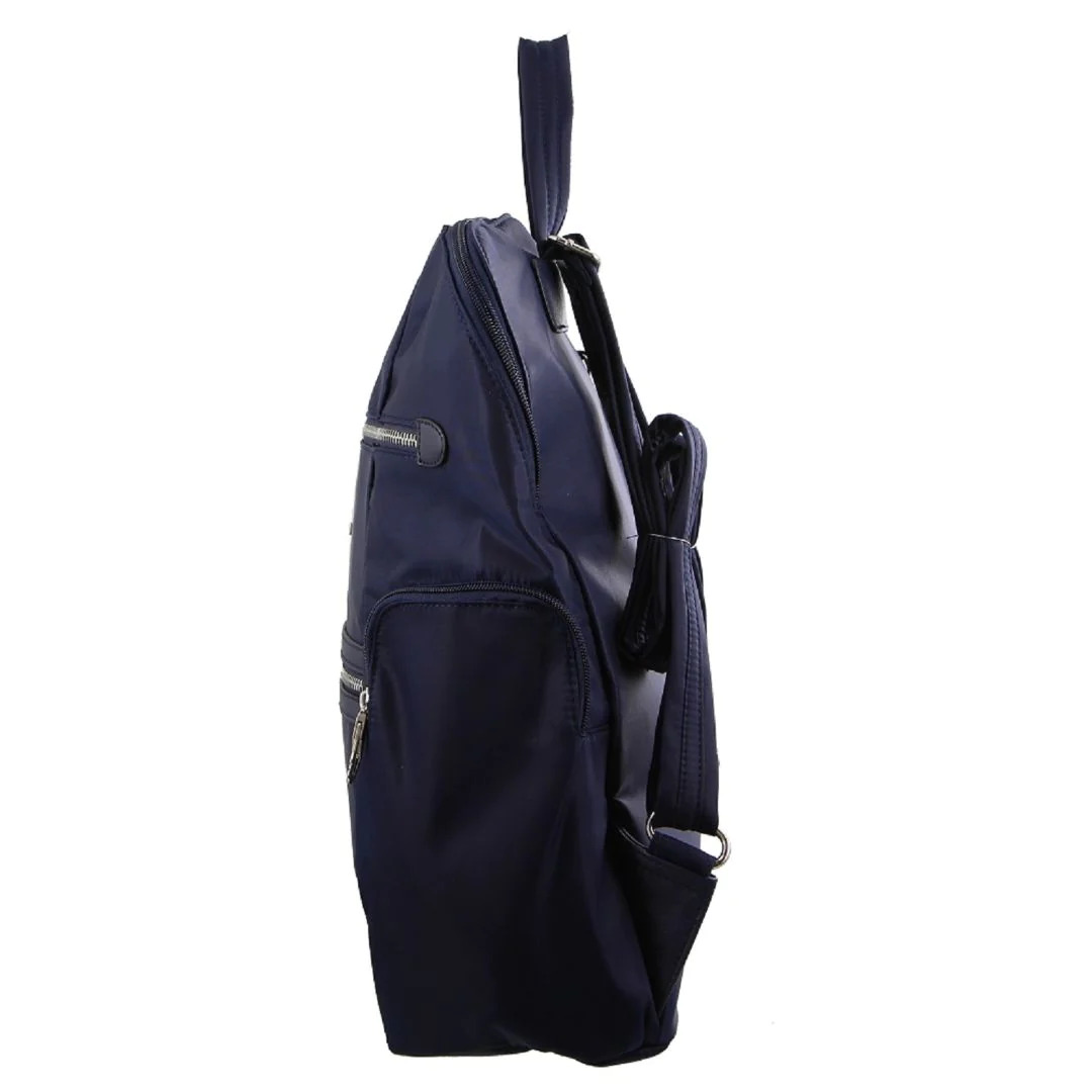 Pierre,Cardin Nylon RFID Anti Theft Slash Proof Backpack Bag - Navy