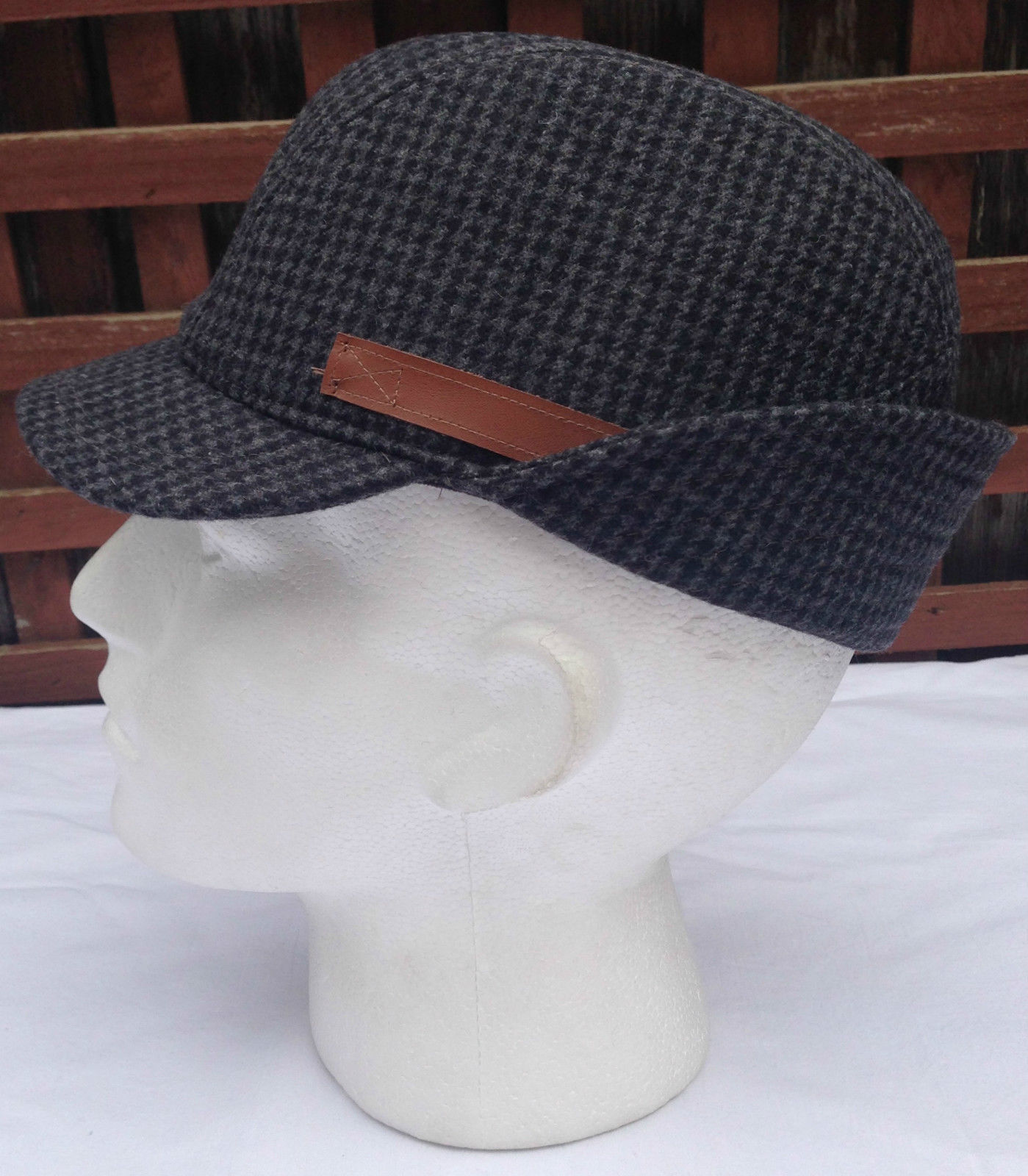 KANGOL Angle Tweed Havelock Hat - BLACK K0741LX Winter Wool Earlap MADE ...