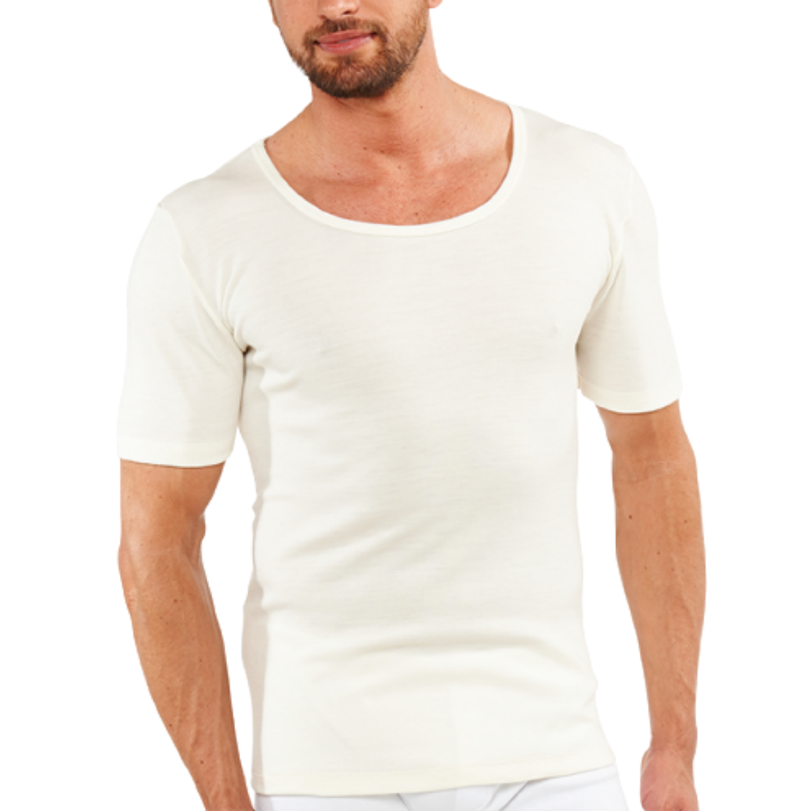 Men's Short Sleeve Thermal Top Merino Wool Blend Underwear Thermals T ...