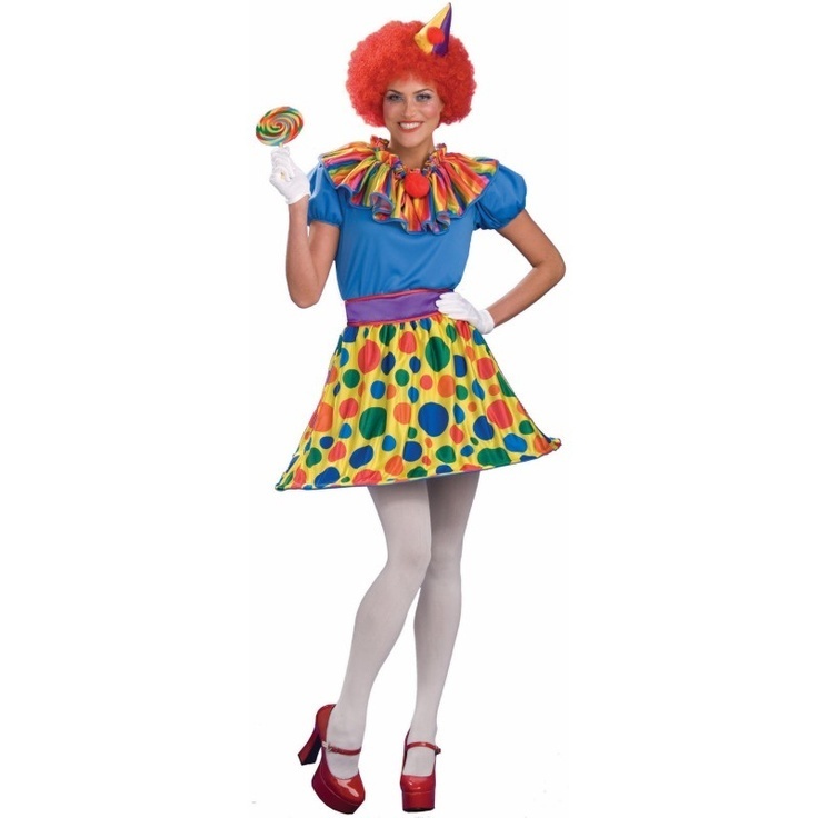 Women's,Clown Costume Ragdoll Circus Halloween Fun Jester Fancy Dress Party