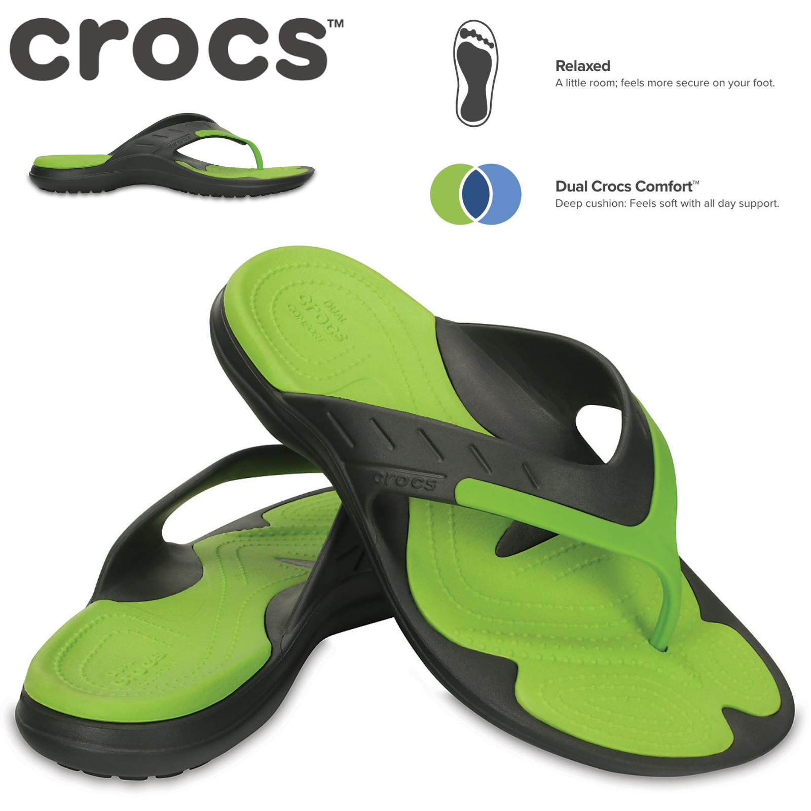 mens crocs modi flip flops