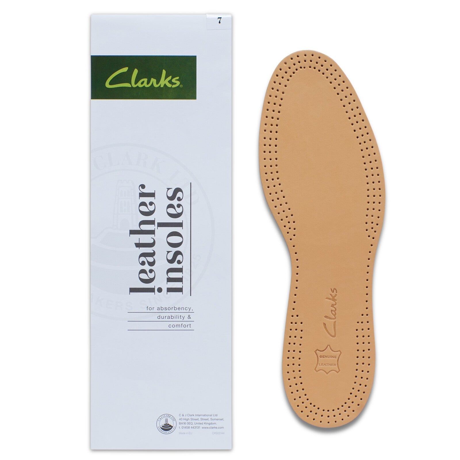 Clarks,Mens Leather Insoles Shoe Inserts In Soles Natural