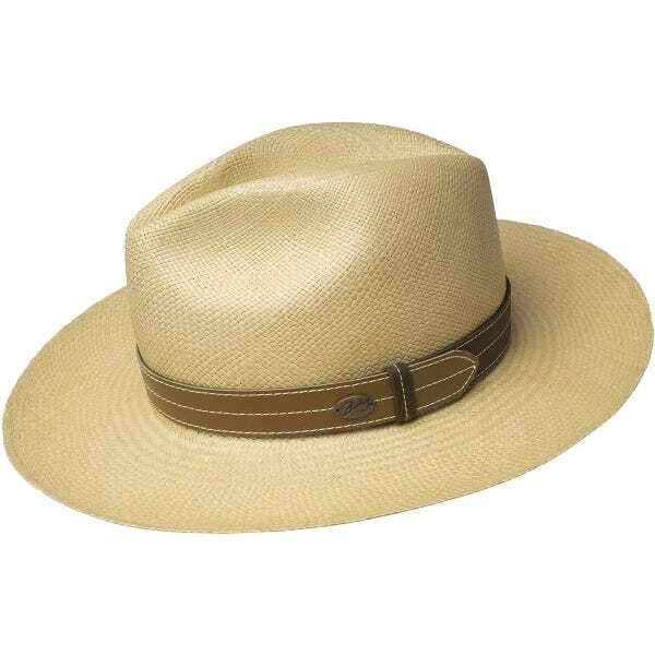 Bailey,Mens Gunnar Straw Hat Panama Fedora Made In USA - Tan