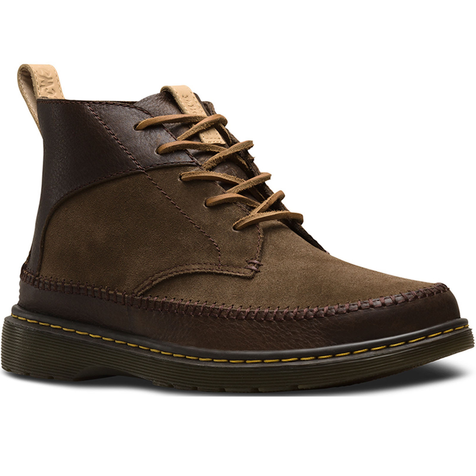 Dr.,Martens Flloyd Mens 5 Eye Leather Chukka Boots Shoes - Dark Brown