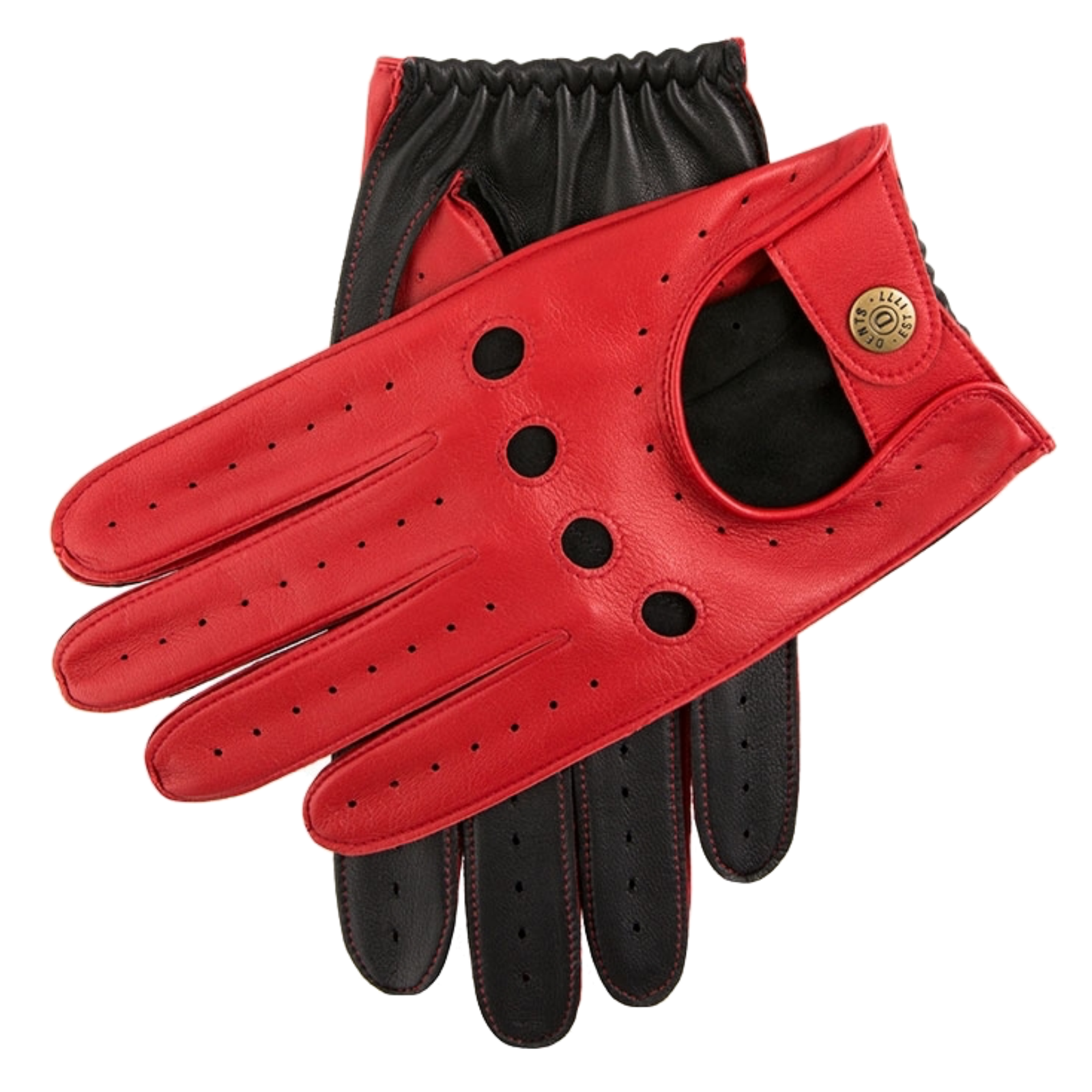 Dents Waverley Two Tone Leather Driving Gloves BERRY/BLACK 