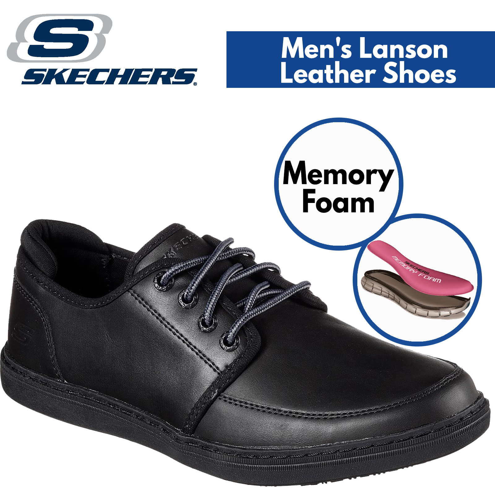 skechers memory foam leather shoes