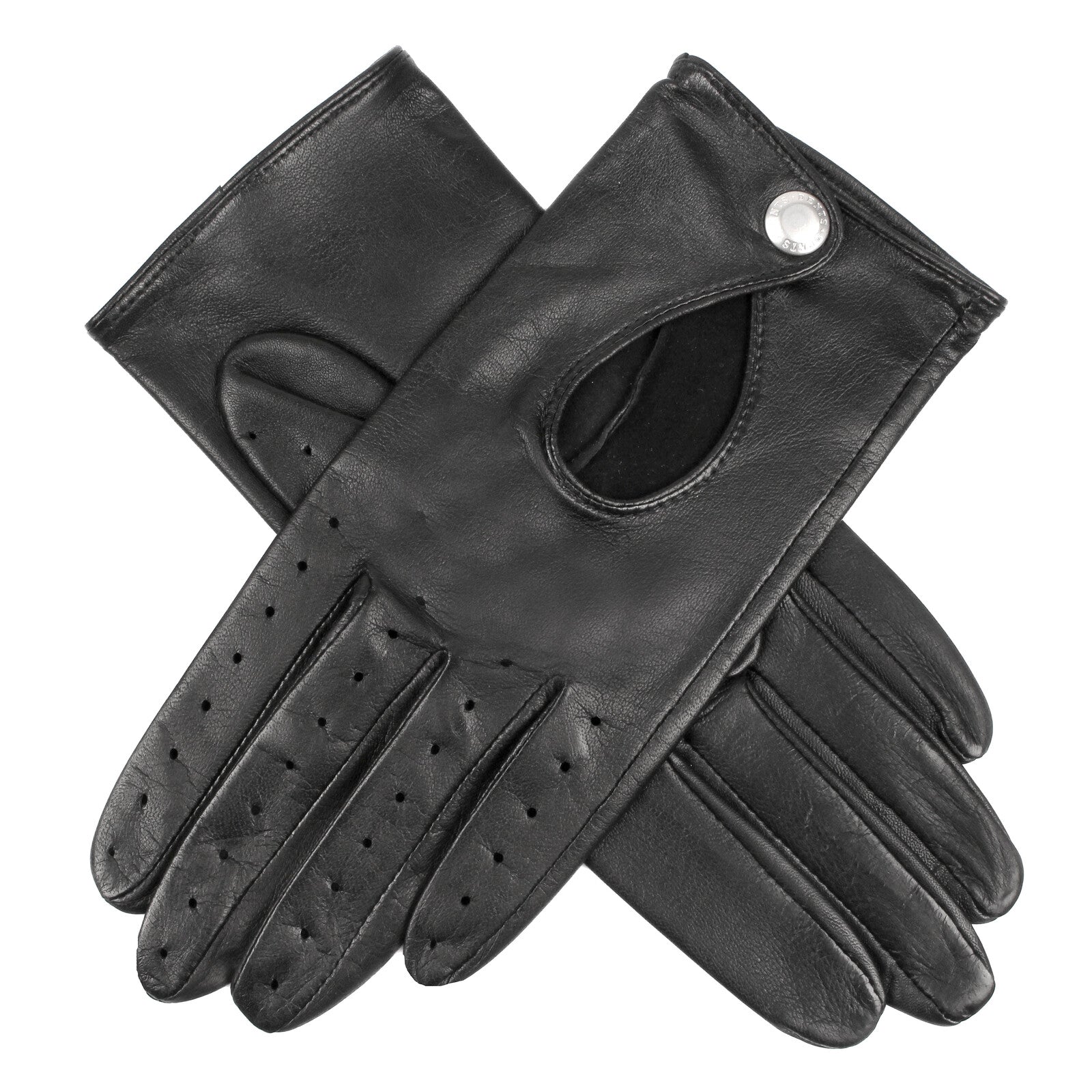 Classic,Black Leather Driving Gloves Black