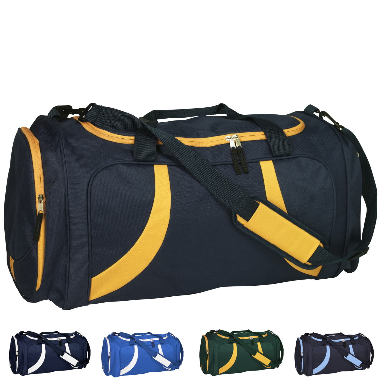 SPORTS BAG LARGE w Shoulder Strap Gym Duffle Travel Bags Water Resistant - Boutique Retailer