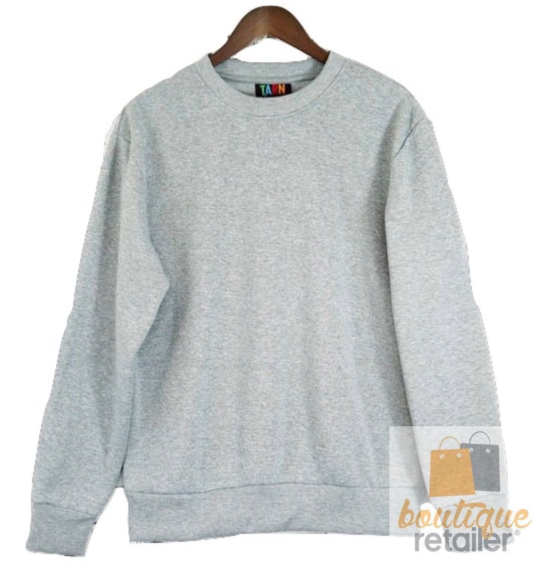 Download Adult Men's Crew Neck Jumper Sweater Fleece Blank Plain Pullover Top Winter Warm | eBay
